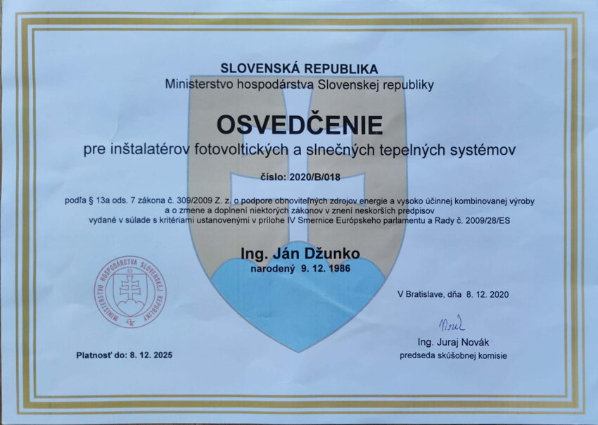 certifikat projektelektro