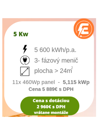 Fotovoltické elektrárne na kľúč 5Kw-5,115 kWp