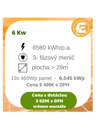 Fotovoltické elektrárne na kľúč 6Kw-6,045 kWp