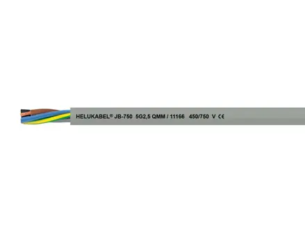 HELUKABEL kábel JB-750 5G6 mm2 450/750V Cu lanko sivá CPR Eca