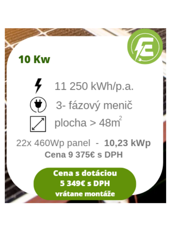 Fotovoltické elektrárne na kľúč 10Kw-10,23 kWp Fotovoltické elektrárne na kľúč 10Kw-10,23 kWp